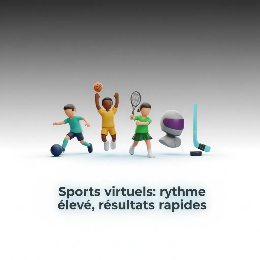 Sports virtuels 24/7: foot, basket, tennis, courses de chevaux; algorithmes équitables, sessions courtes et dynamiques.