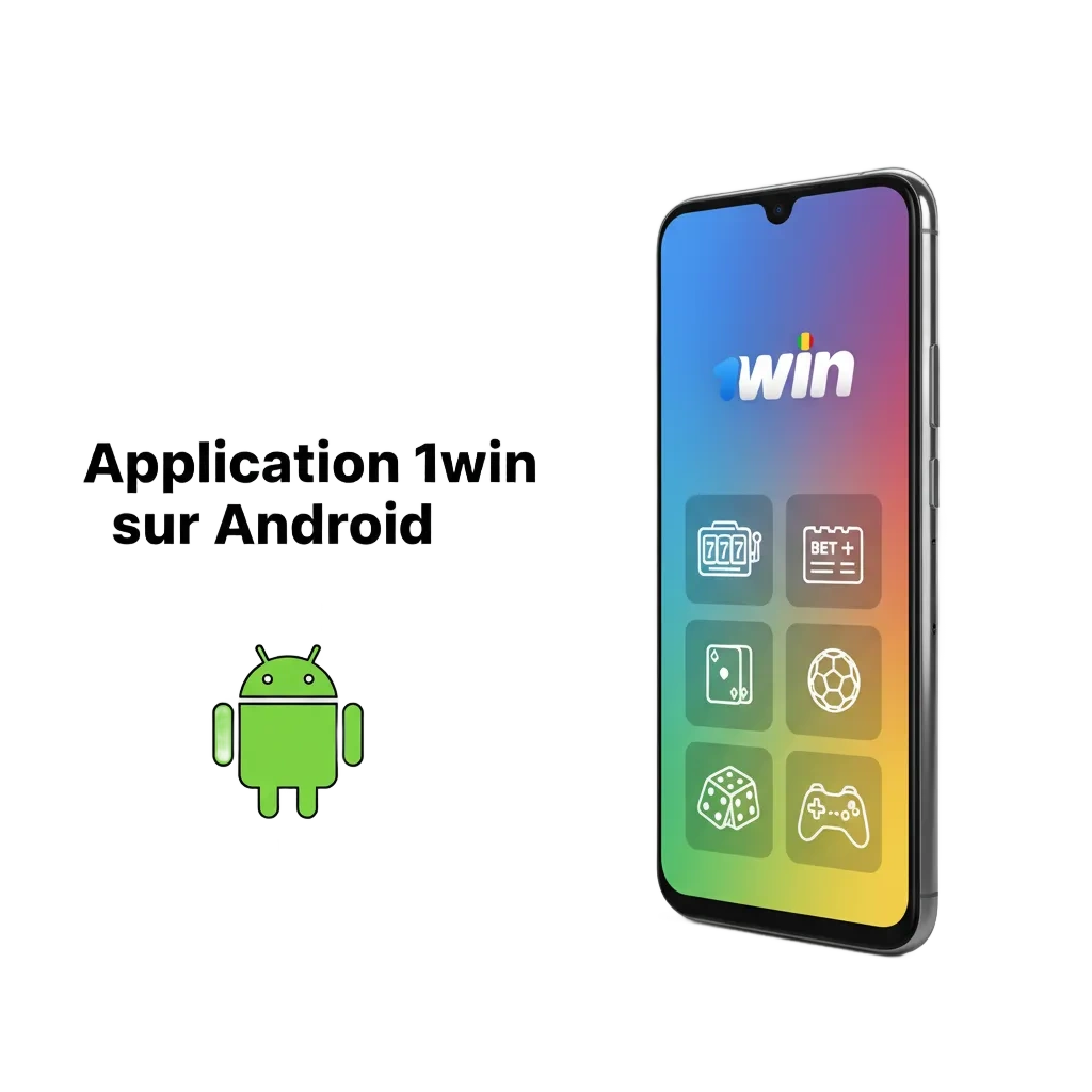Écran de l’application 1win sur Android avec paris, casino, dépôt/retrait et étapes d’installation.